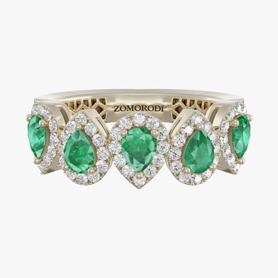 Five Pear-Cut Diamond Jewelry Ring